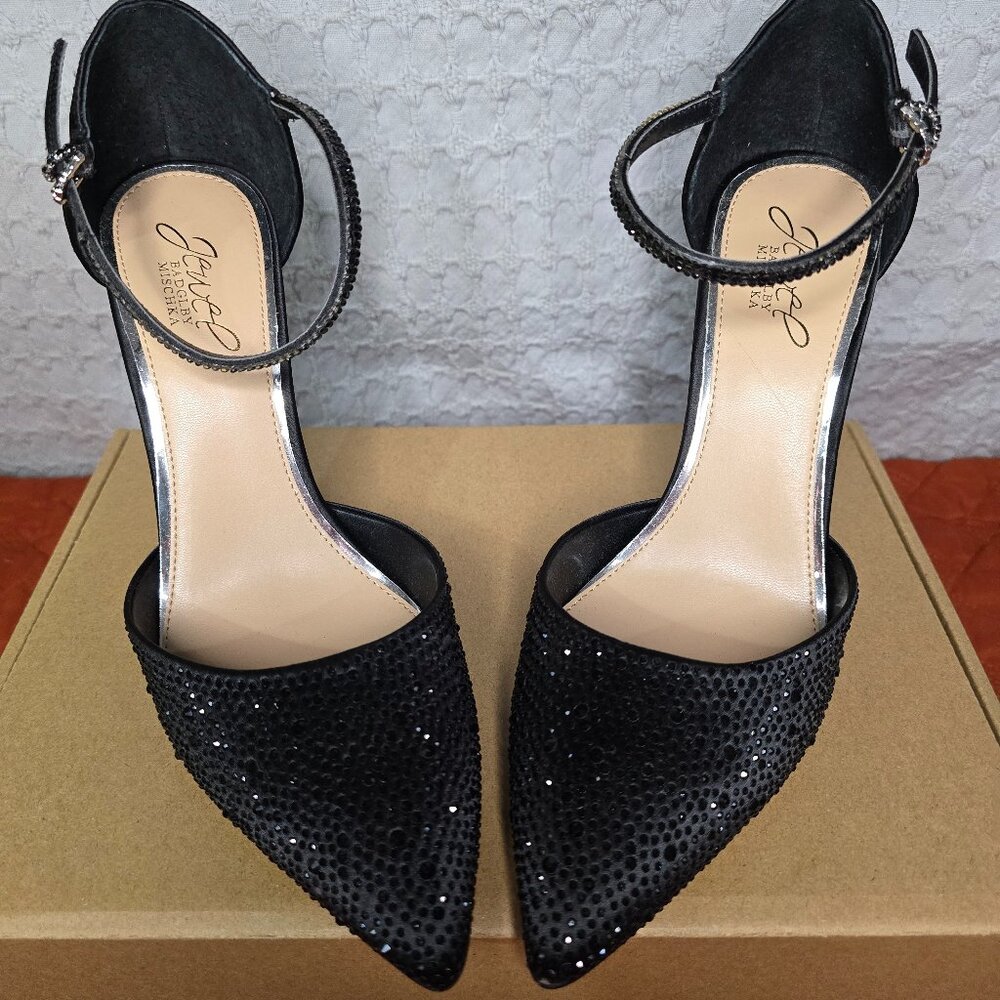 Badgley Mischka Jailene Ankle Strap Stiletto Black Size 9